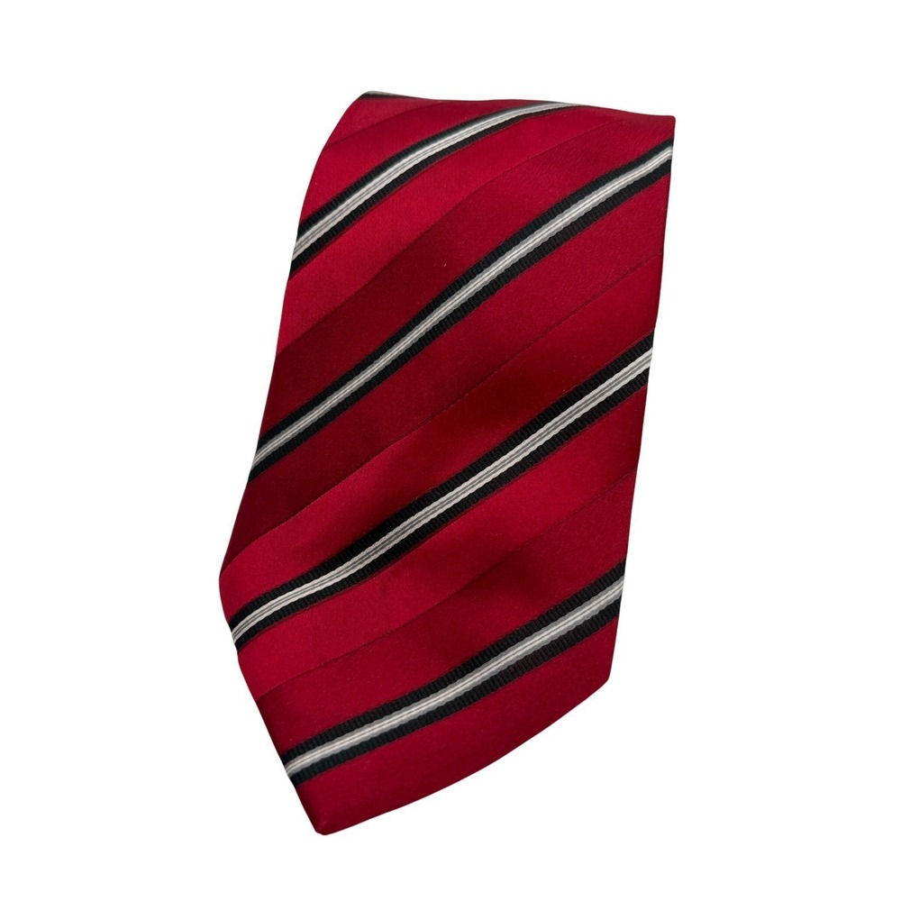 Donald J. Trump Necktie Men 61" Red Striped Signature Collection Silk Tie